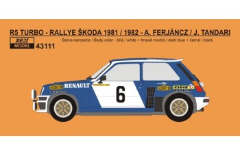 Decal – Renault 5 Turbo - 1981 / 1982 Rallye Škoda - Ferjáncz / Tandari 1/43